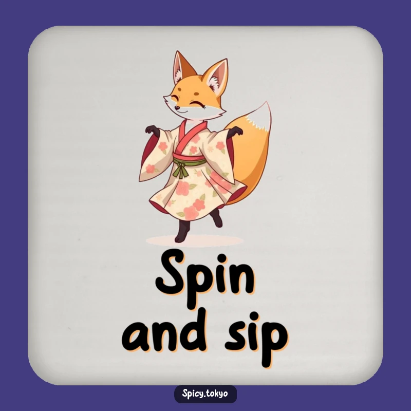 Funny Fox Pirouette Coaster: Dancer Fox Drink Coaster Funny Gift