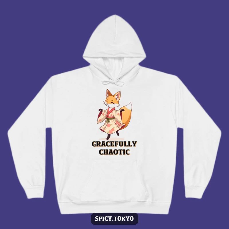 Funny Fox Pirouette Hoodie: Cozy Fox Kimono Dancer Hoodie Funny Gift